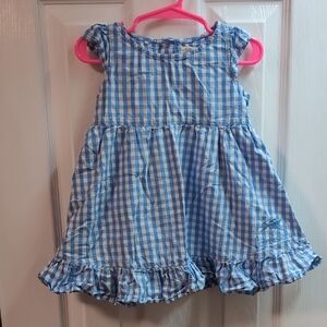 Adorable Blue Checkered Kids Dress